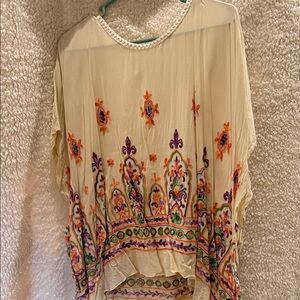 Embroidered Cream Top